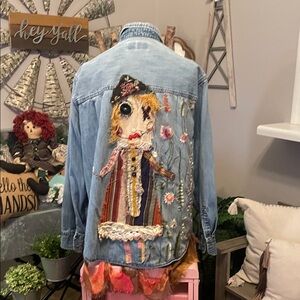 Unique Denim Jacket with Artistic Patchwork